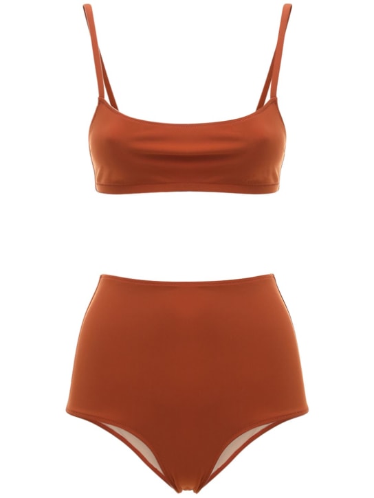 Lido: Undici bralette & high rise bikini - Terracotta - women_0 | Luisa Via Roma