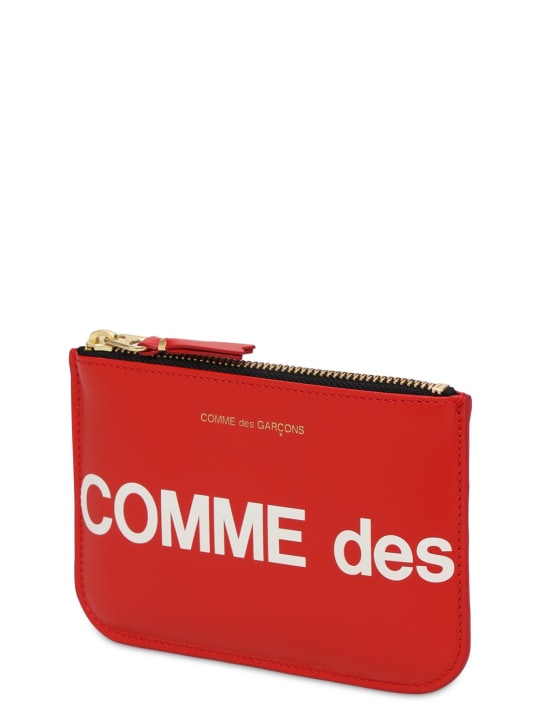 Comme des Garçons Wallet: Huge logo leather wallet - Red - men_1 | Luisa Via Roma