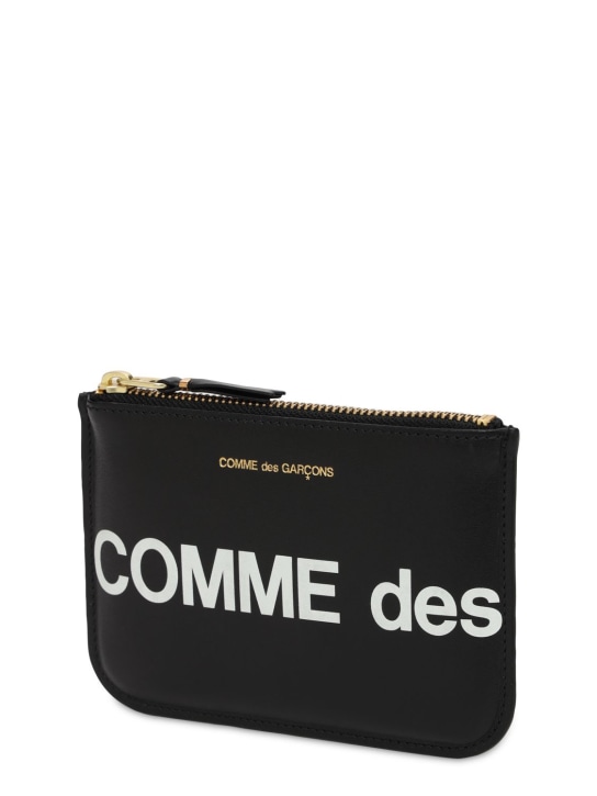 Comme des Garçons Wallet: Huge 로고 가죽 지갑 - 블랙 - men_1 | Luisa Via Roma