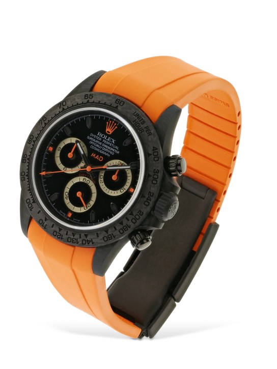 Mad Paris: 40mm Rolex Daytona Carbon watch - Orange/Black - women_1 | Luisa Via Roma