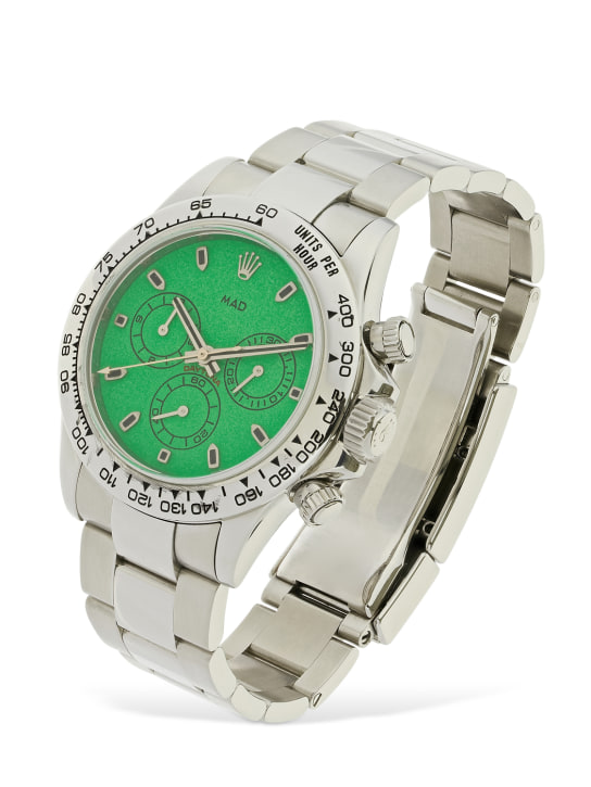 Mad Paris: 40mm Rolex Daytona watch - Silver/Green - men_1 | Luisa Via Roma