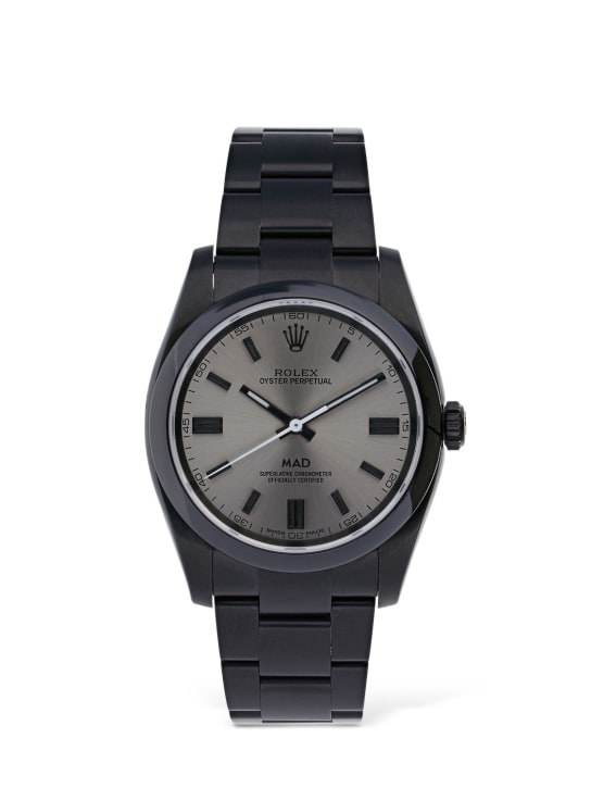 Mad Paris: 36mm Rolex Oyster Perpetual watch - Black/Grey - women_0 | Luisa Via Roma