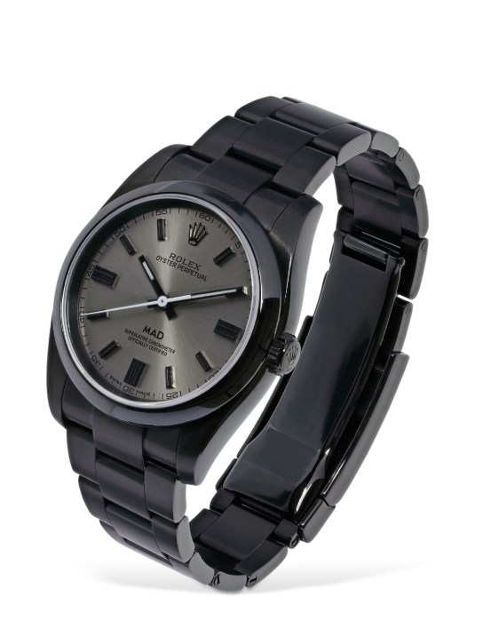 Mad Paris: 36mm Rolex Oyster Perpetual watch - Black/Grey - women_1 | Luisa Via Roma