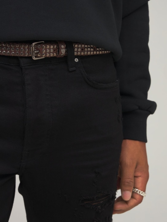 HTC Los Angeles: Cintura in pelle con borchie 2cm - Marrone - men_1 | Luisa Via Roma