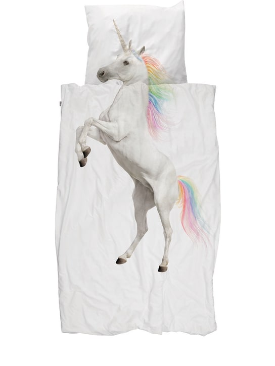 Snurk: Unicorn organic cotton duvet cover set - White - kids-girls_0 | Luisa Via Roma