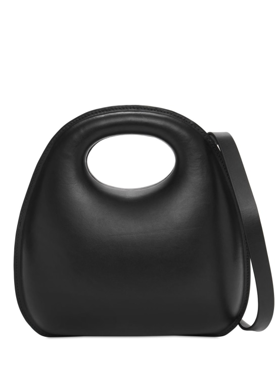 Lemaire: Leather Egg top handle bag - Black - women_0 | Luisa Via Roma