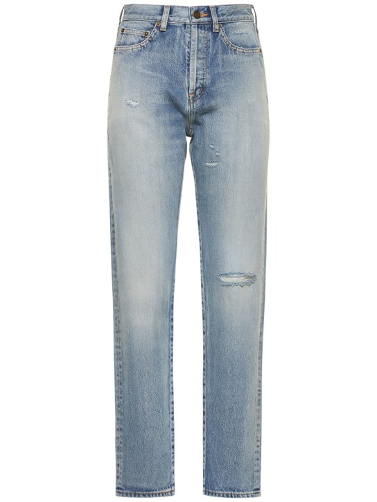 Saint Laurent: Slim fit denim jeans - Blue - women_0 | Luisa Via Roma