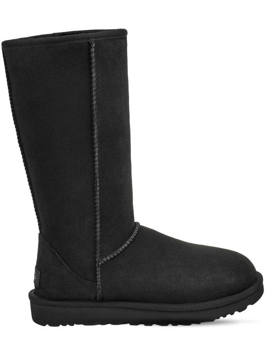 Ugg: 10mm Classic Tall II shearling boots - Black - women_0 | Luisa Via Roma