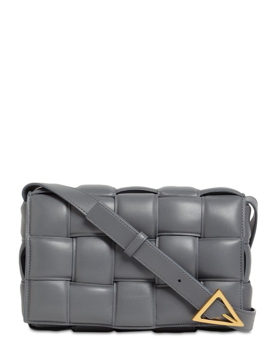 Bottega Veneta: Padded Cassette leather crossbody bag - Thunder - women_0 | Luisa Via Roma