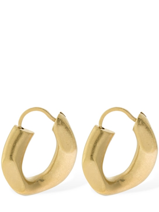 Maison Margiela: Distorted hoop earrings - Gold - men_0 | Luisa Via Roma