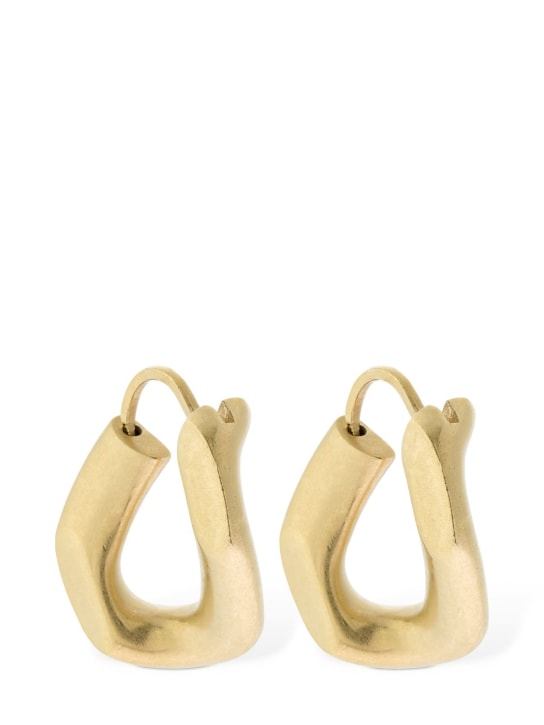 Maison Margiela: Distorted hoop earrings - Gold - women_1 | Luisa Via Roma