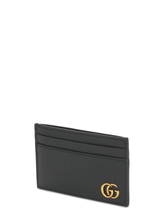 Gucci: GG Marmont leather card holder - Black - men_1 | Luisa Via Roma