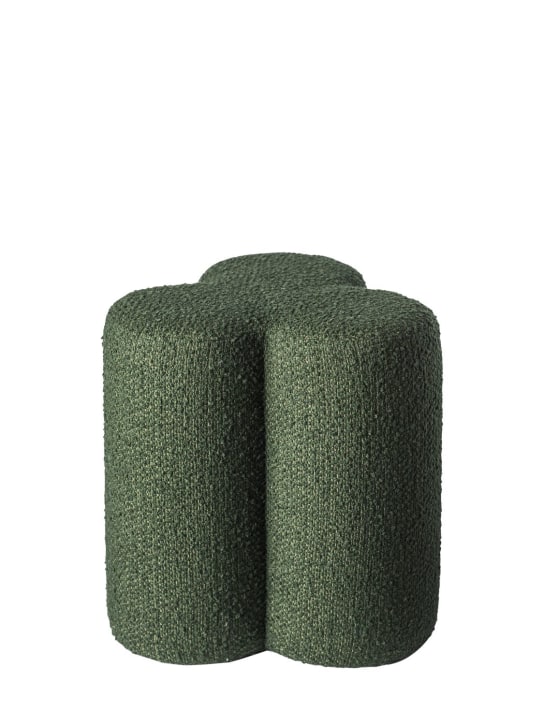 Polspotten: Clover Green bouclé stool - Green - ecraft_0 | Luisa Via Roma