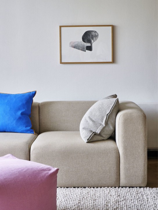 HAY: Outline linen & cotton cushion - Blue - ecraft_1 | Luisa Via Roma