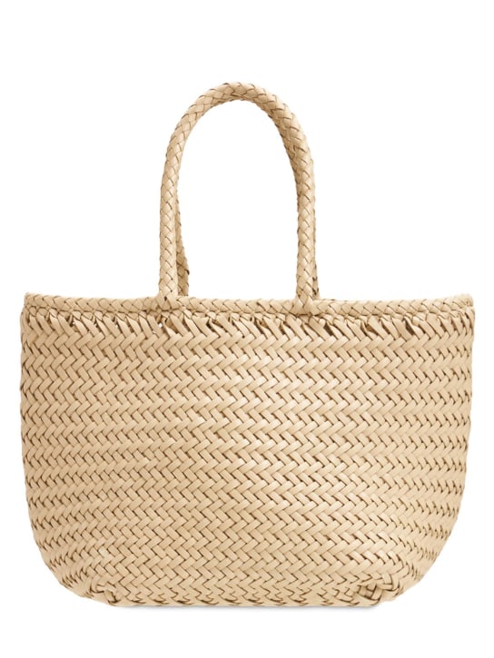 Dragon Diffusion: Grace Small woven leather basket bag - Pearl - women_0 | Luisa Via Roma
