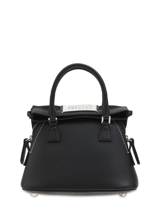 Maison Margiela: 5AC Micro grained leather top handle bag - Black - women_0 | Luisa Via Roma