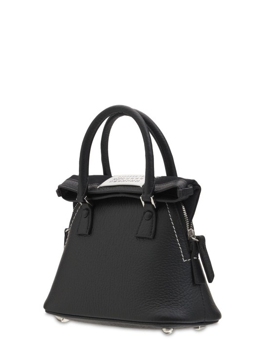 Maison Margiela: 5AC Micro grained leather top handle bag - Black - women_1 | Luisa Via Roma