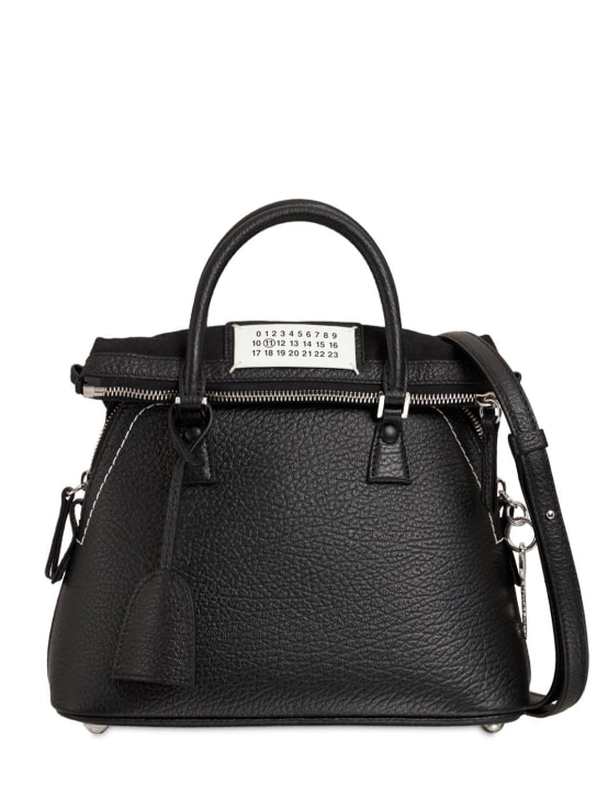 Maison Margiela: Mini 5AC grained leather top handle bag - Black - women_0 | Luisa Via Roma