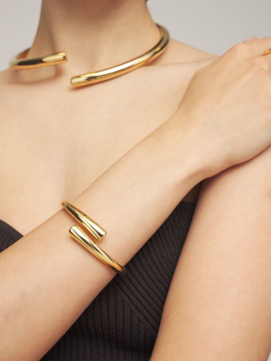 Federica Tosi: Tube bangle bracelet - Gold - women_1 | Luisa Via Roma