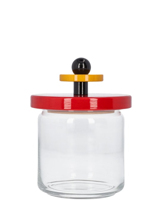 Alessi: Twergi glass container w/ lid - Red/Transparent - ecraft_0 | Luisa Via Roma