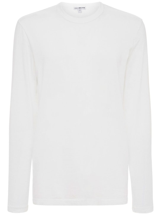 James Perse: Suéter de algodón ligero con cuello redondo - men_0 | Luisa Via Roma