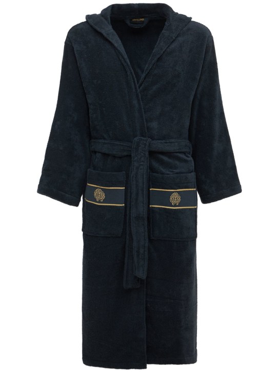 Roberto Cavalli: Gold New cotton bathrobe - Black - women_0 | Luisa Via Roma