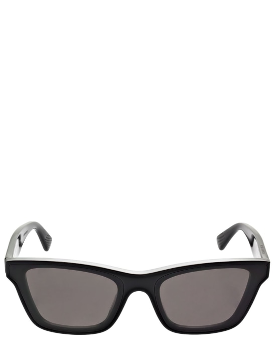 Bottega Veneta: Acetate cat-eye sunglasses - Black/Grey - women_0 | Luisa Via Roma
