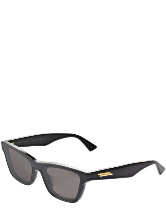 Bottega Veneta: Acetate cat-eye sunglasses - Black/Grey - men_1 | Luisa Via Roma