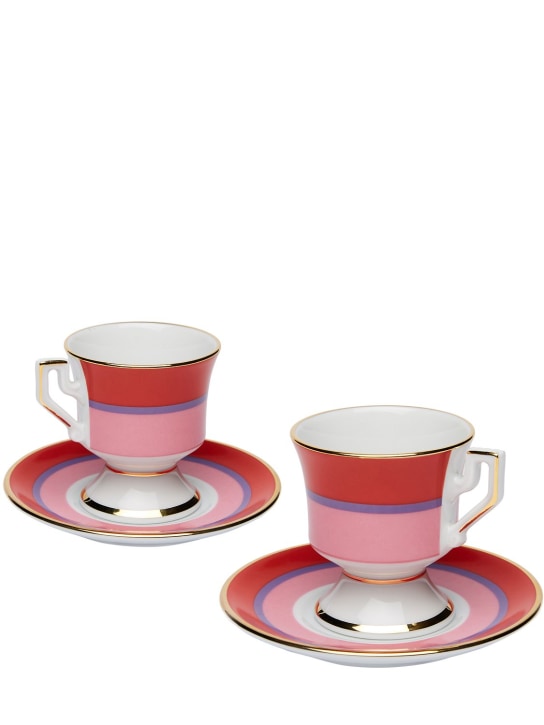 La Double J: Set de 2 tazas de café exprés con platito - Rainbow Rosa - ecraft_0 | Luisa Via Roma
