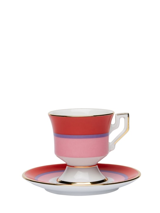 La Double J: Set de 2 tazas de café exprés con platito - Rainbow Rosa - ecraft_1 | Luisa Via Roma