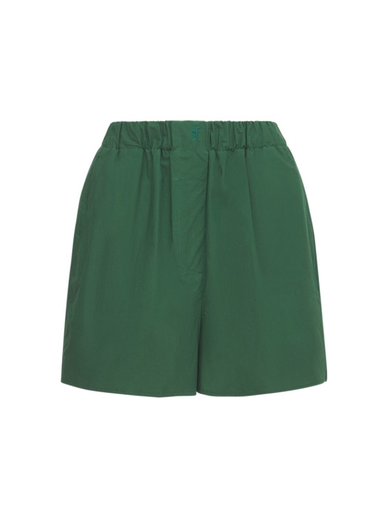 The Frankie Shop: Lui organic cotton poplin boxer shorts - Green - women_0 | Luisa Via Roma