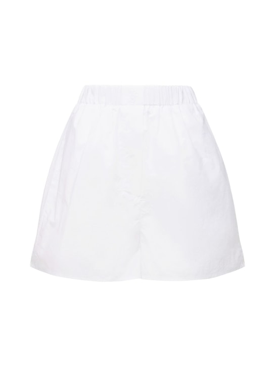 The Frankie Shop: Lui organic cotton poplin boxer shorts - White - women_0 | Luisa Via Roma