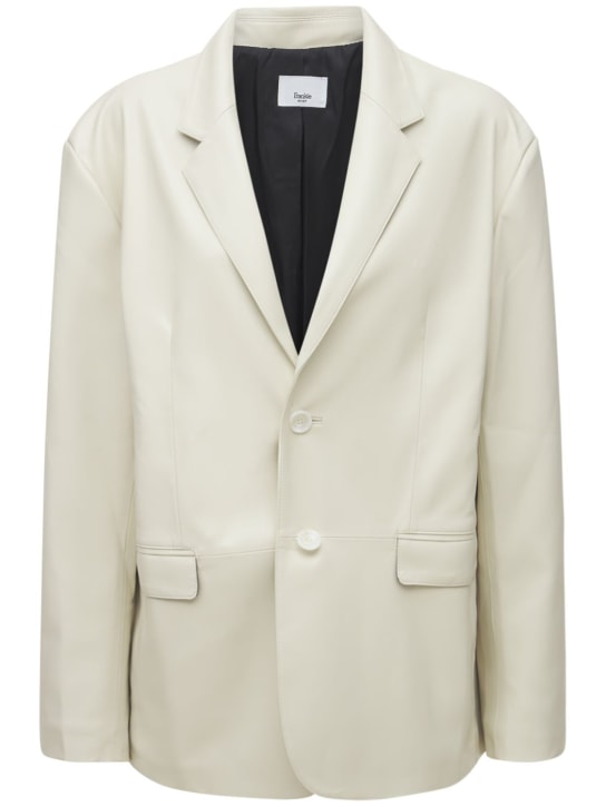 The Frankie Shop: Olympia faux leather blazer - White - women_0 | Luisa Via Roma