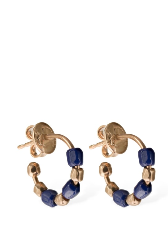 DoDo: Orecchini Granelli in oro 9kt e ceramica blu - R.Gold/Blue - women_0 | Luisa Via Roma