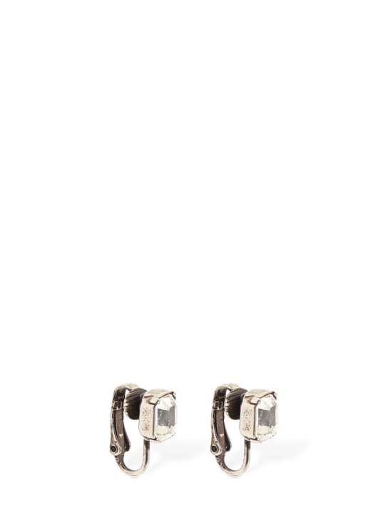 Dsquared2: D2 sparkle crystal clip-on earrings - Silver - women_1 | Luisa Via Roma