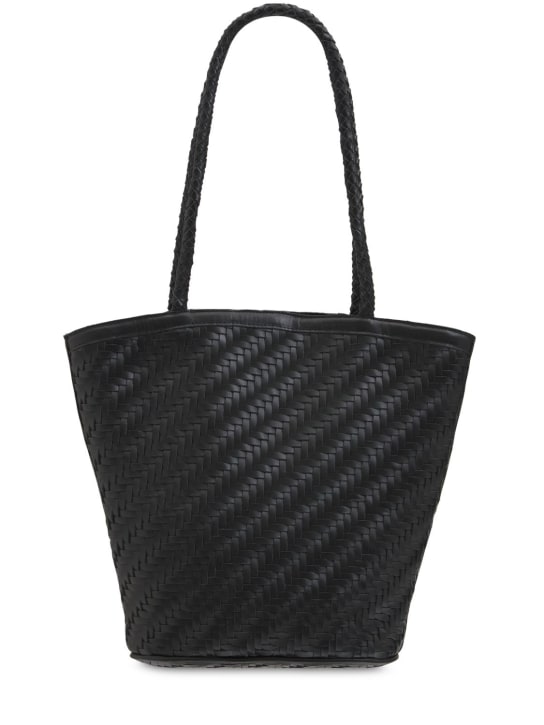 Bembien: Jeanne handwoven leather shoulder bag - Black - women_0 | Luisa Via Roma