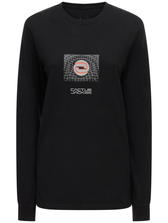 Nike: Camiseta de jersey con manga larga - Negro - women_0 | Luisa Via Roma
