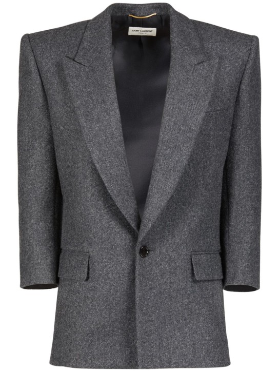 Saint Laurent: Wool jacket - Grey - women_0 | Luisa Via Roma