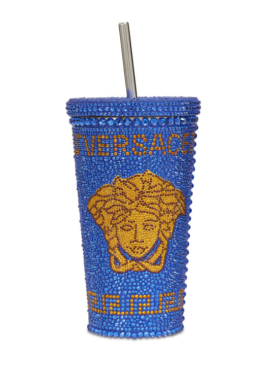 Versace: Tazza da viaggio Medusa con cristalli - Blu - ecraft_0 | Luisa Via Roma