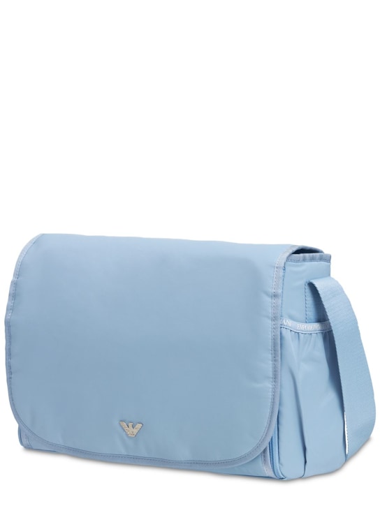 Emporio Armani: Nylon changing bag, pad & bottle holder - Light Blue - kids-boys_1 | Luisa Via Roma