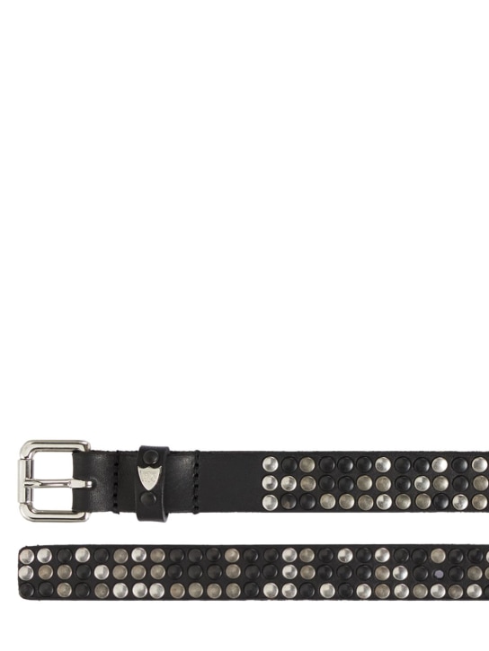 HTC Los Angeles: 2cm 3.000 studs leather belt - Black - women_1 | Luisa Via Roma