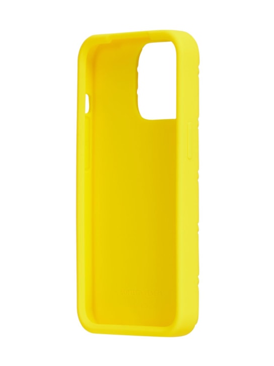 Bottega Veneta: Cover iPhone 13 Pro in silicone - Limone - women_1 | Luisa Via Roma