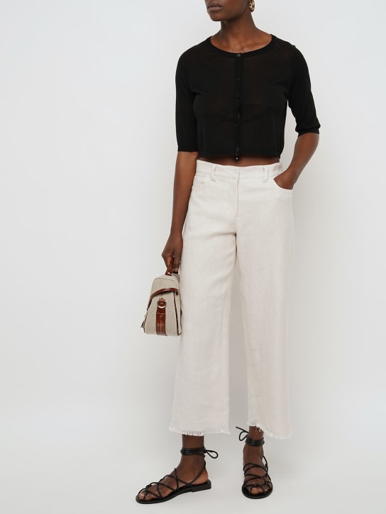 'S Max Mara: Cotton cropped cardigan - Black - women_1 | Luisa Via Roma