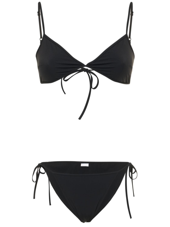 Balenciaga: Bikini en spandex Minimal - Noir - women_0 | Luisa Via Roma