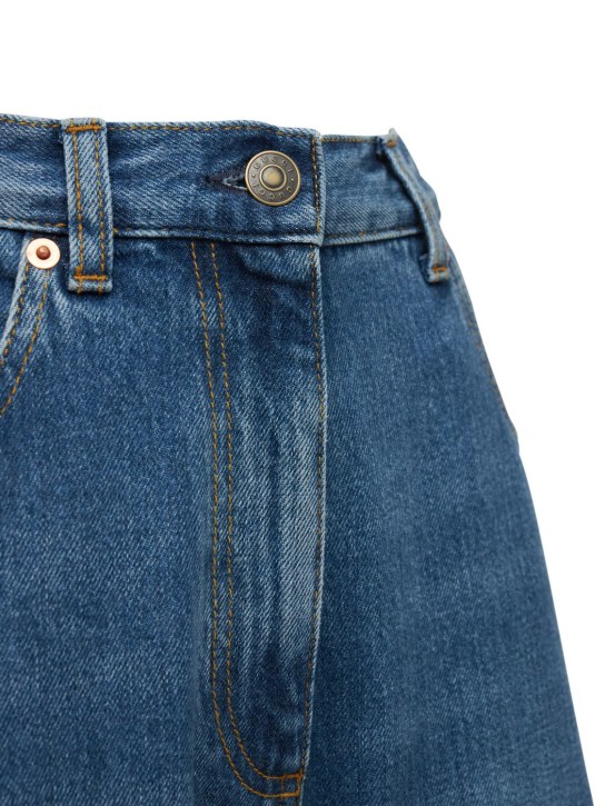 Gucci: Gebleichte, gerade Jeans aus Denim-Eco - Blue/Mix - women_1 | Luisa Via Roma