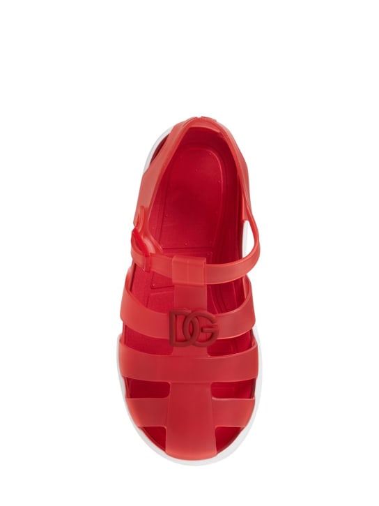 Dolce&Gabbana: Logo jelly sandals - Red - kids-girls_1 | Luisa Via Roma