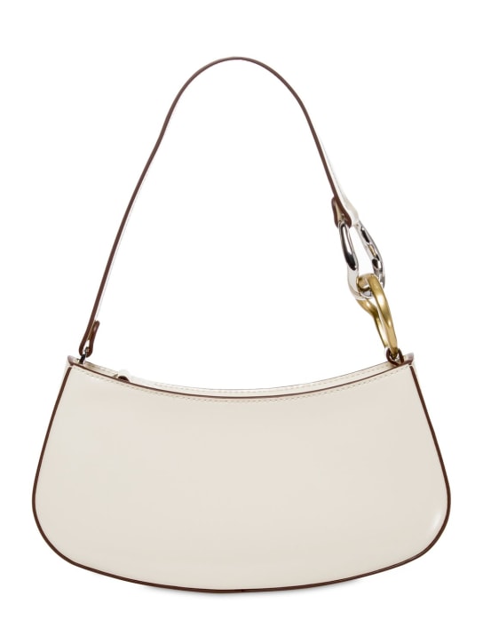 Staud: Ollie polished leather top handle bag - Crema - women_0 | Luisa Via Roma
