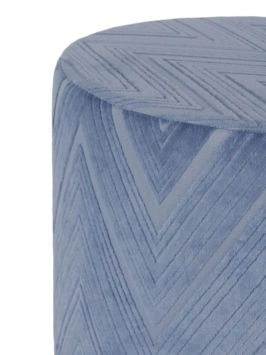 Missoni Home: Basel cotton velvet pouf - Blue - ecraft_1 | Luisa Via Roma