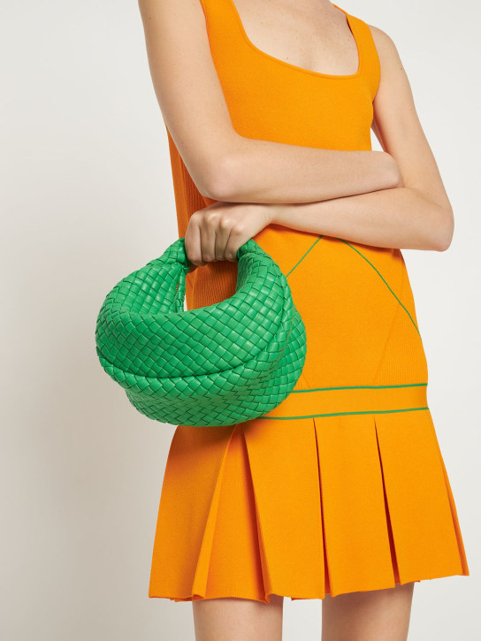 Bottega Veneta: Mini Jodie padded leather top handle bag - Parakeet - women_1 | Luisa Via Roma