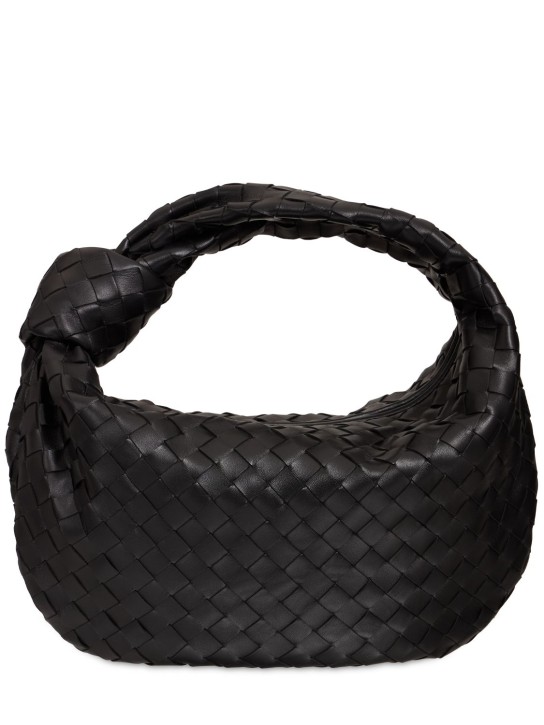 Bottega Veneta: Teen Jodie leather shoulder bag - Black - women_0 | Luisa Via Roma